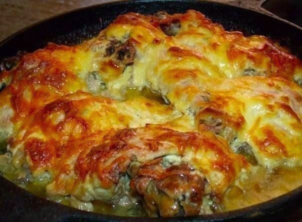 Курочка с чесноком и сыром